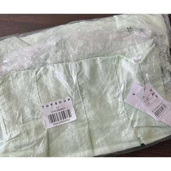 Topshop Lantern Mini Skirt Green Size 8 - Picture 4 of 5